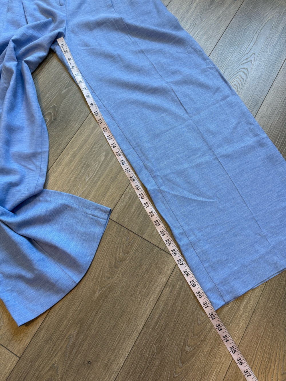 Zara Blue High-Waist Wide-Leg Pants with Metallic Shimmer NWT - Picture 10 of 11